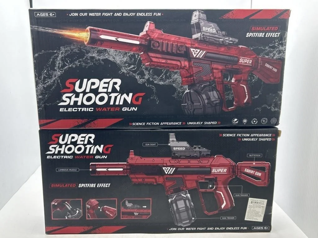 Lot # : 52 - 2x White Super Shooting Electric Water Guns