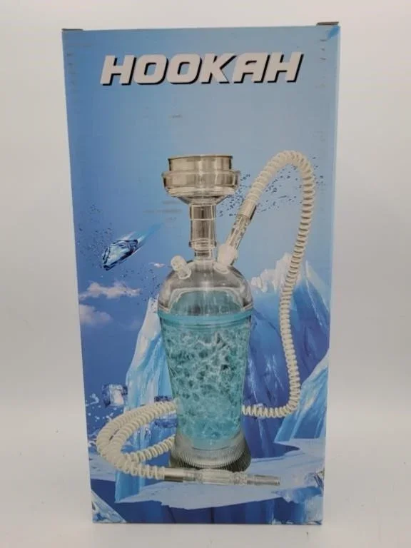 Lot # : 1 - Portable Hookah Set With Green LED Lights